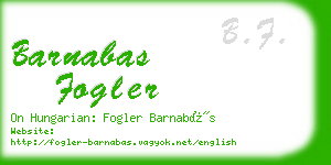 barnabas fogler business card